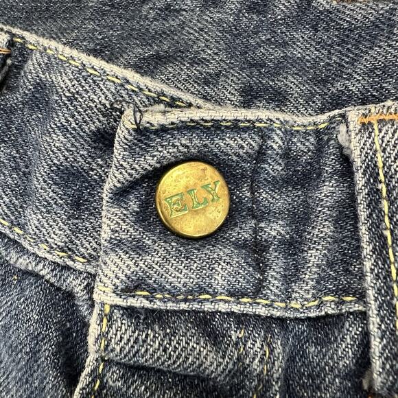 Vintage ELY Jeans Size 22x27 Destroyed Zipper Needs Work - M195 - Picture 2 of 14